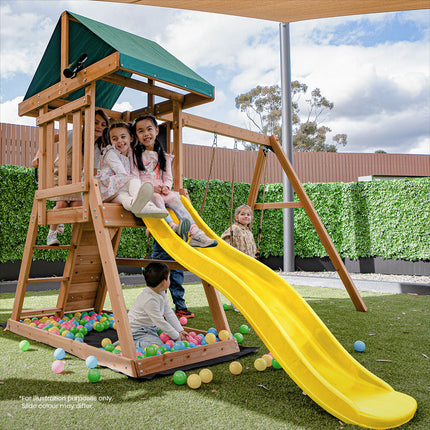 Lifespan Kids Greenvale Swing Set & Play Centre with 1.8m Slide (Green)