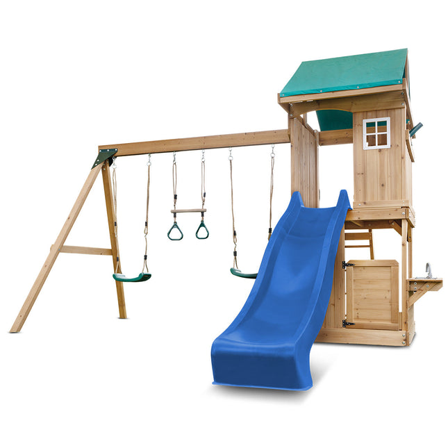 Lifespan Kids Montrose Swing Set & Play Centre with 2.2m Slide (Blue)