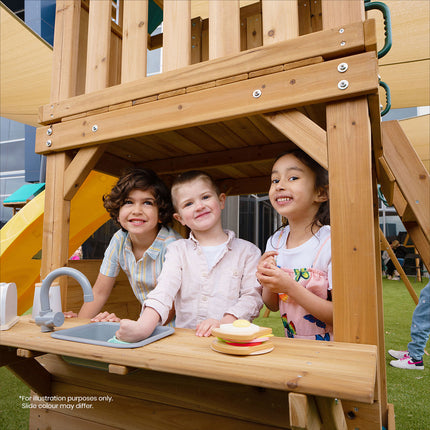 Lifespan Kids Montrose Swing Set & Play Centre with 2.2m Slide (White)