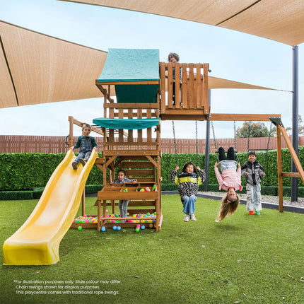 Lifespan Kids Walton Swing Set, Monkey Bars & Play Centre with 2.2m Slide (Blue)