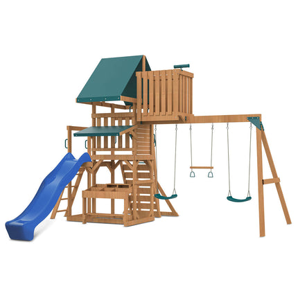 Lifespan Kids Walton Swing Set, Monkey Bars & Play Centre with 2.2m Slide (Blue)