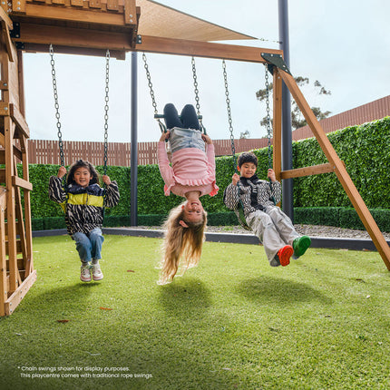 Lifespan Kids Walton Swing Set, Monkey Bars & Play Centre with 2.2m Slide (Green)