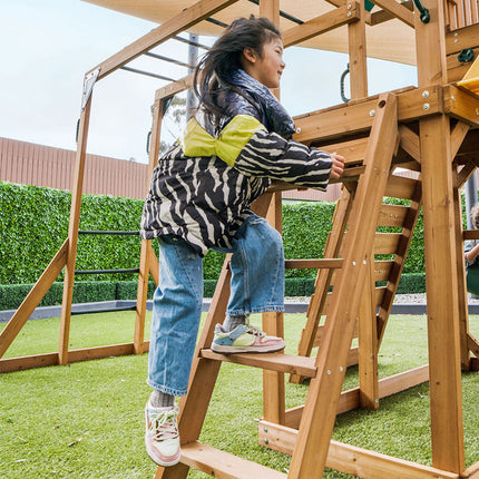 Lifespan Kids Walton Swing Set, Monkey Bars & Play Centre with 2.2m Slide (White)