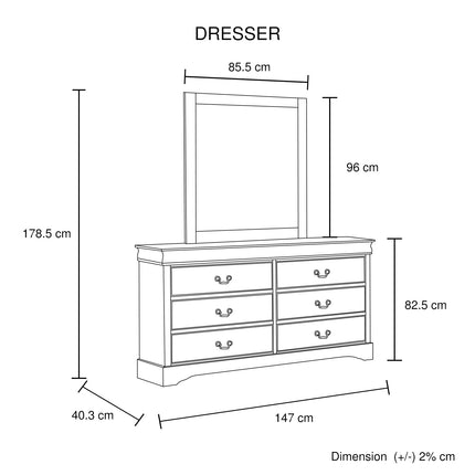 4 Pieces Bedroom Suite in Solid Wood & MDF King Size Grey Colour Bed, Bedside Table & Dresser