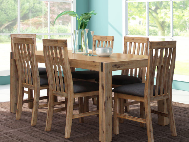 Dining Table 180cm Medium Size with Solid Acacia Wooden Base in Oak Colour
