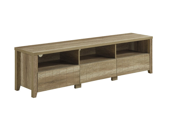 TV Cabinet 3 Storage Drawers with Shelf Natural Wood like MDF Entertainment Unit in Oak Colour