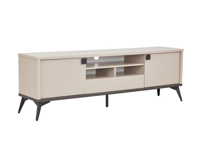 TV Cabinet with Storage Drawer Open Shelve Cabinet MDF in Champagne Colour