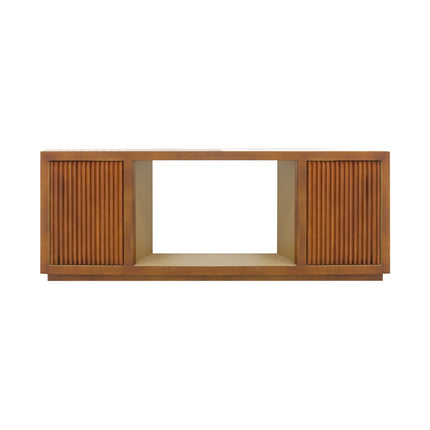 TV Cabinet MDF Brown Colour Two Sideboards Open Space