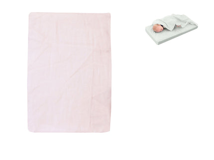 Baby Pink Bassinet Fitted Sheet with a Flat Sheet Sewed Attached