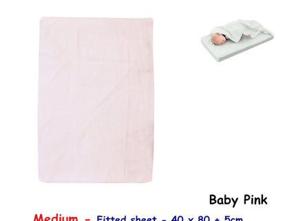 Baby Pink Bassinet Fitted Sheet with a Flat Sheet Sewed Attached