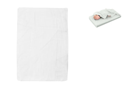 White Bassinet Fitted Sheet with a Flat Sheet Sewed Attached