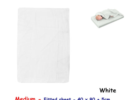 White Bassinet Fitted Sheet with a Flat Sheet Sewed Attached