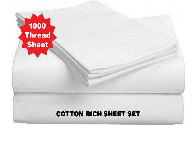 Accessorize 1000TC Cotton Rich Sheet Set White King
