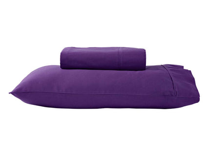 280TC 50% Polyester 50% Cotton Sheet Set Single Purple