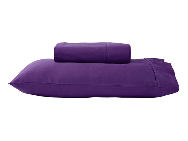 280TC 50% Polyester 50% Cotton Sheet Set Single Purple
