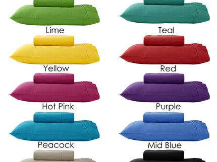 280TC 50% Polyester 50% Cotton Sheet Set Single Purple
