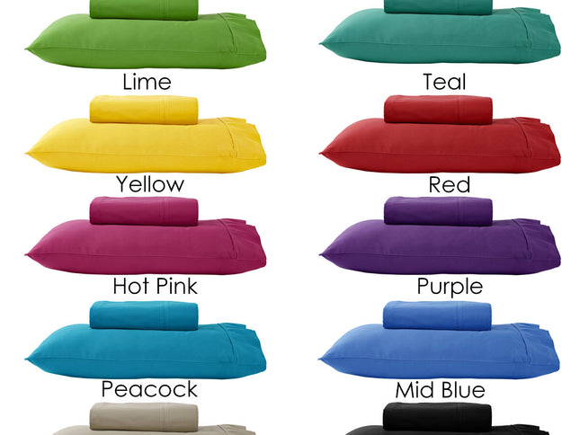 280TC 50% Polyester 50% Cotton Sheet Set Single Purple