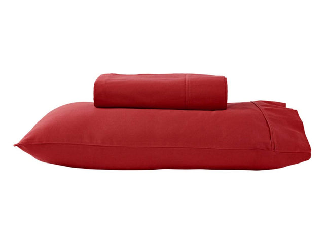 280TC 50% Polyester 50% Cotton Sheet Set Single Red