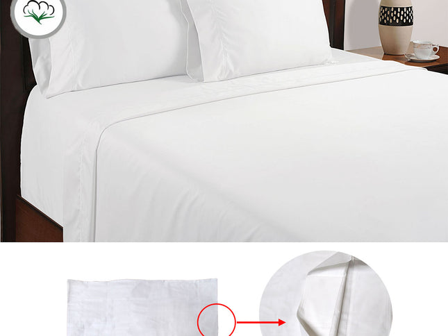 500TC 100% Cotton Sheet Set White Queen