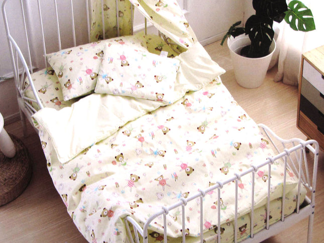 Bear Fashionista Baby 100% Cotton Printed Sheet Set Cot Size