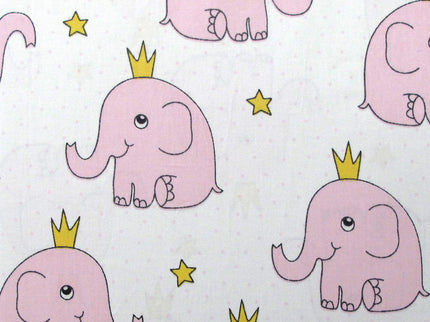 Pinky Elephant Baby 100% Cotton Printed Sheet Set Cot Size