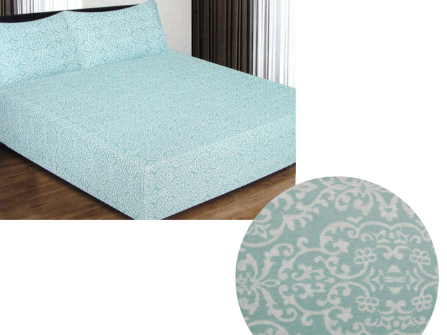 ICF Store Cotton Flannel Combo Fitted Sheet Set Queen Florencia