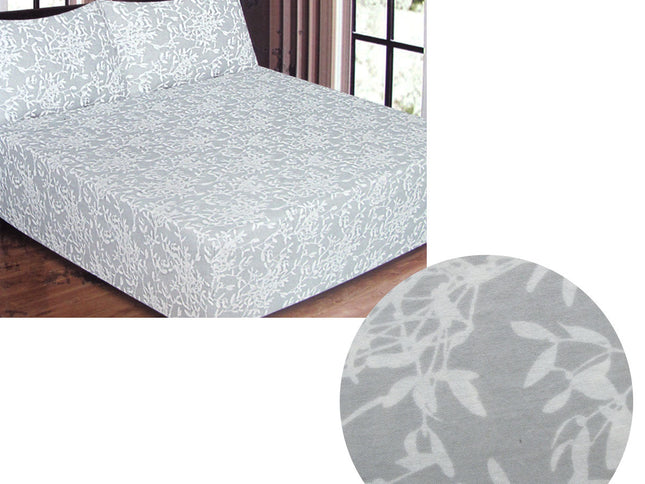 ICF Store Cotton Flannel Combo Fitted Sheet Set Queen Leaves