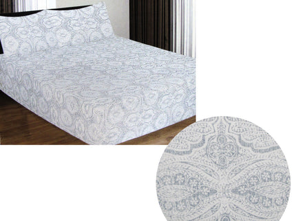 ICF Store Cotton Flannel Combo Fitted Sheet Set Queen Romano