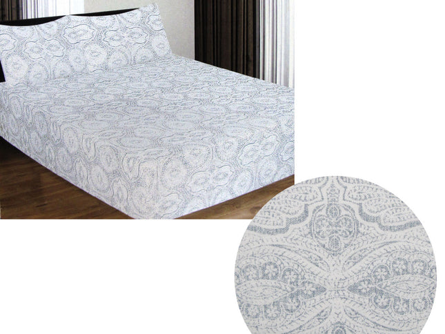 ICF Store Cotton Flannel Combo Fitted Sheet Set Queen Romano