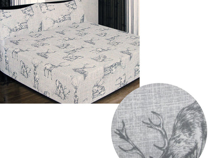 ICF Store Cotton Flannel Combo Fitted Sheet Set Queen Stag Deer