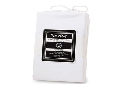 Revive 100% Cotton Jersey Combo Set White Queen