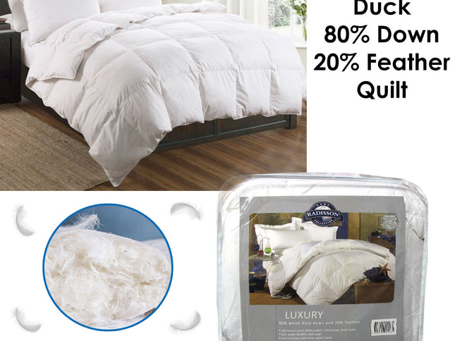 Luxury Duck 80% Down 20% Feather Quilt King
