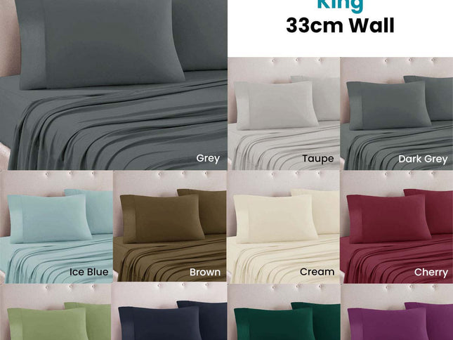 Art Terrace Microfiber Sheet Set King 33cm Wall Cream