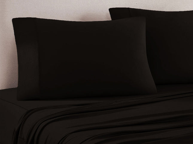 Art Terrace Microfiber Sheet Set Queen 33cm Wall Dark Chocolate
