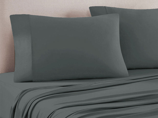 Art Terrace Microfiber Sheet Set Queen 33cm Wall Dark Grey