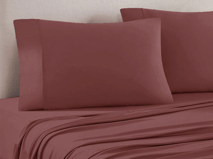 Art Terrace Microfiber Sheet Set Queen 33cm Wall Rosewood