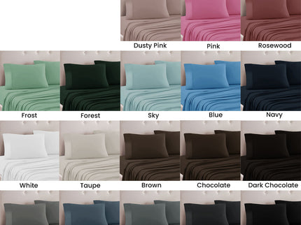 Art Terrace Microfiber Sheet Set Queen 33cm Wall Rosewood