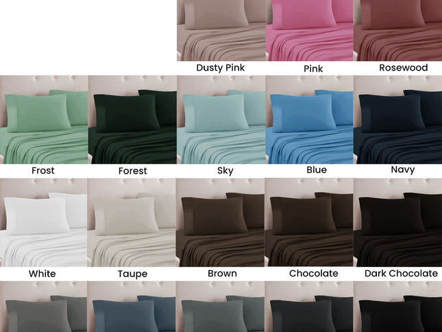 Art Terrace Microfiber Sheet Set Queen 33cm Wall Rosewood