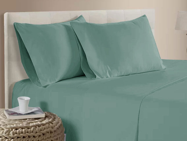 400TC Bamboo Cotton Sheet Set Light Teal Queen