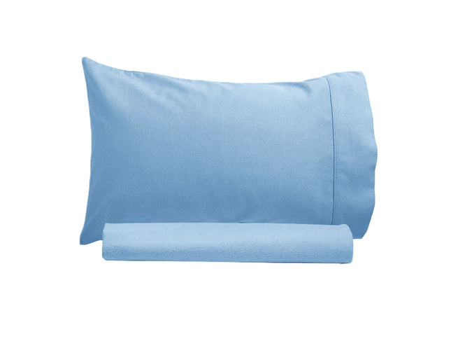 Artex 250TC 100% Cotton Sheet Set Single Sky