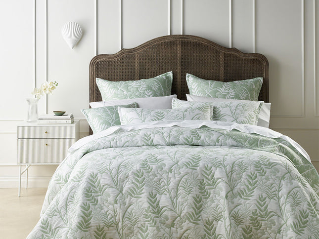 Bianca Eden Sage Jacquard Bedspread Set King