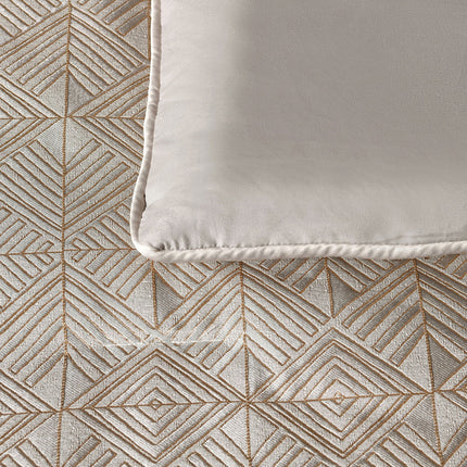 Bianca Bellagio Gold 6 Pcs Jacquard Geometric Comforter Set Super King