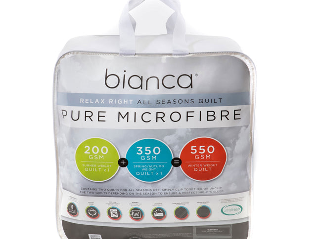 Bianca Pure Microfibre All Seasons Quilt Super King