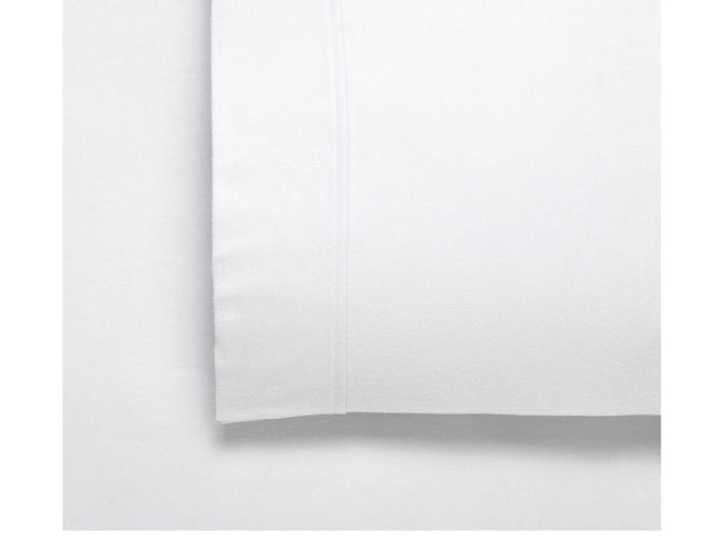 Bianca Fletcher Flannelette Cotton Sheet Set White Queen
