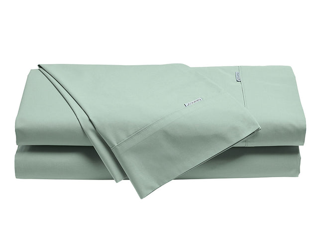 Bianca Heston Cotton Percale Sheet Set Sage Queen