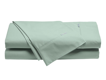 Bianca Heston Cotton Percale Sheet Set Sage Single