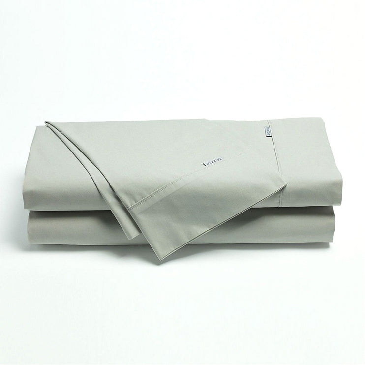Bianca Heston Cotton Percale Sheet Set Silver Double