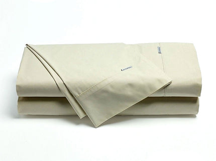 Bianca Heston Cotton Percale Sheet Set Stone Single