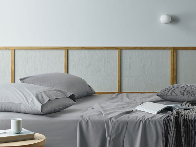 Bianca Natural Sleep Recycled Cotton and Bamboo Sheet Set Silver Split King