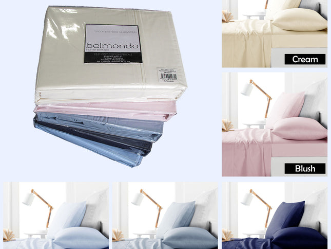 Belmondo 225TC Sheet Set French Blue - Queen